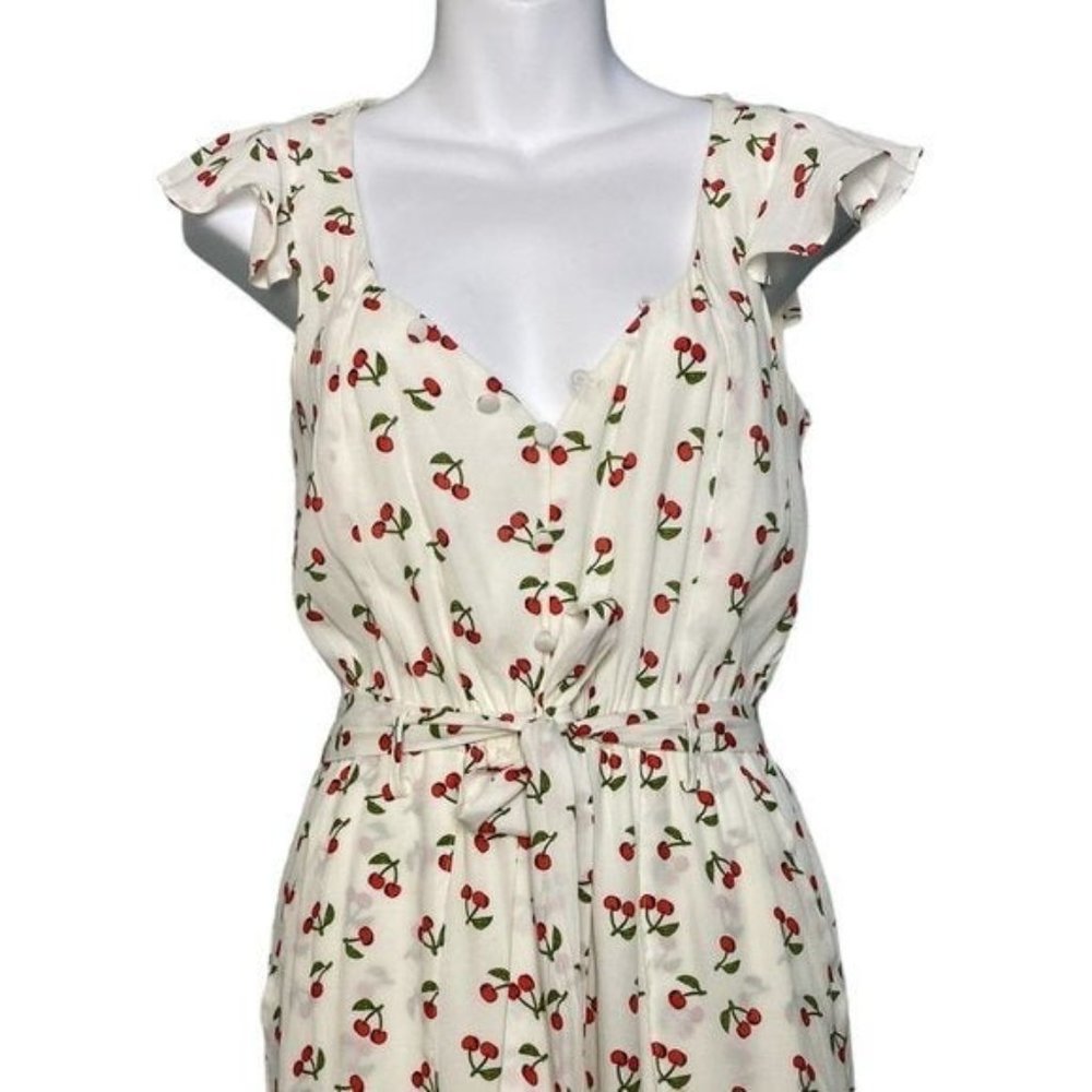 SOLD For Love & Lemons Cherry Print Jumpsuit - Picture 4 of 8